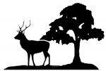 Stag & Tree Weathervane or Sign Profile - Laser cut 550mm